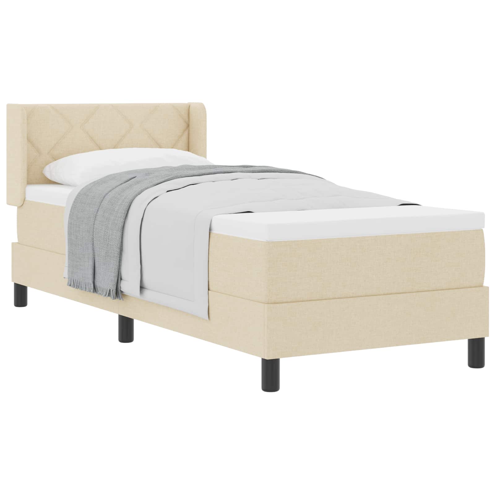 Thumbnail - vidaXL Boxspringbett mit Matratze Creme 200 x 80 cm Polyester