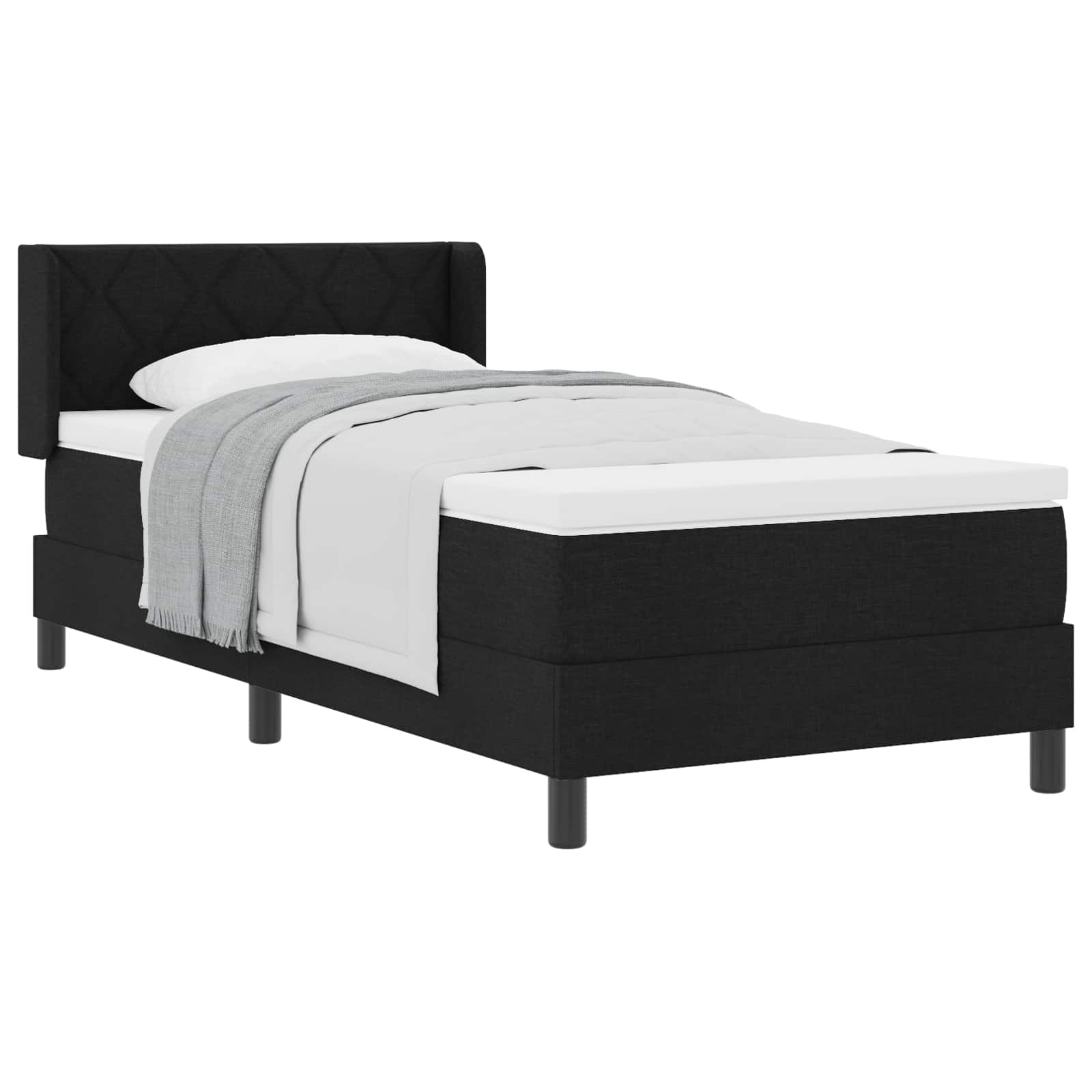 Thumbnail - vidaXL Boxspringbett mit Matratze Schwarz 190 x 90 cm Polyester