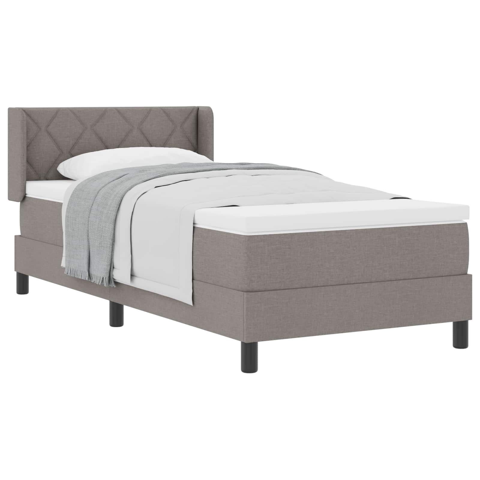 Thumbnail - vidaXL Boxspringbett mit Matratze mit Matratze Taupe 90 x 200 cm