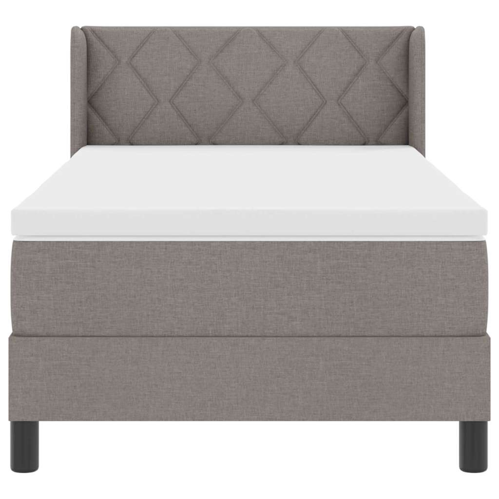 Postel s boxspringem s matrací s čelo Taupe 200 x 90 cm textil - obrázek 7