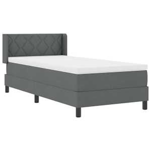 Postel s boxspringem s čelo Tmavě šedá 200 x 100 cm textil - obrázek 6