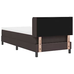 Postel s boxspringem s čelo Tmavě hnědá 200 x 100 cm textil - obrázek 9
