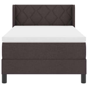 Postel s boxspringem s čelo Tmavě hnědá 200 x 100 cm textil - obrázek 7