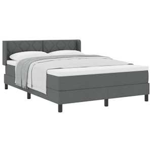 Postel s boxspringem s čelo Tmavě šedá 200 x 140 cm Polyester - obrázek 2