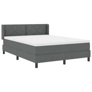 Postel s boxspringem s čelo Tmavě šedá 200 x 140 cm Polyester - obrázek 6