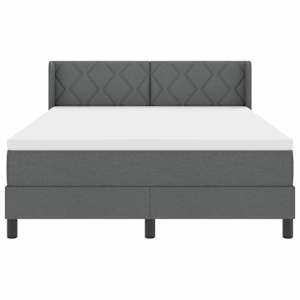 Postel s boxspringem s čelo Tmavě šedá 200 x 140 cm Polyester - obrázek 7