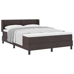 Postel s boxspringem s čelo Tmavě hnědá 200 x 140 cm Polyester - obrázek 2