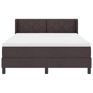Postel s boxspringem s čelo Tmavě hnědá 200 x 140 cm Polyester - obrázek 7