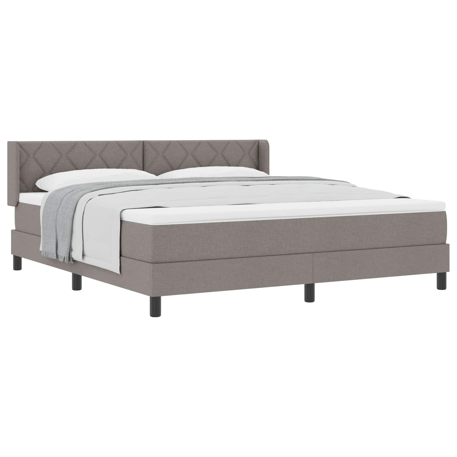 Postel s boxspringem s čelo Taupe 200 x 180 cm textil 3341185