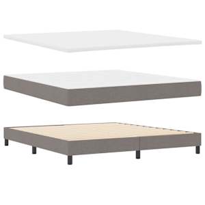 Postel s boxspringem s matrací Taupe 200 x 180 cm Polyester - obrázek 4