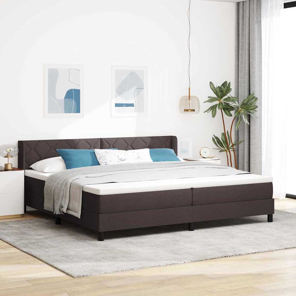 vidaXL Boxspringbett mit Matratze Dunkelbraun 200 x 200 cm