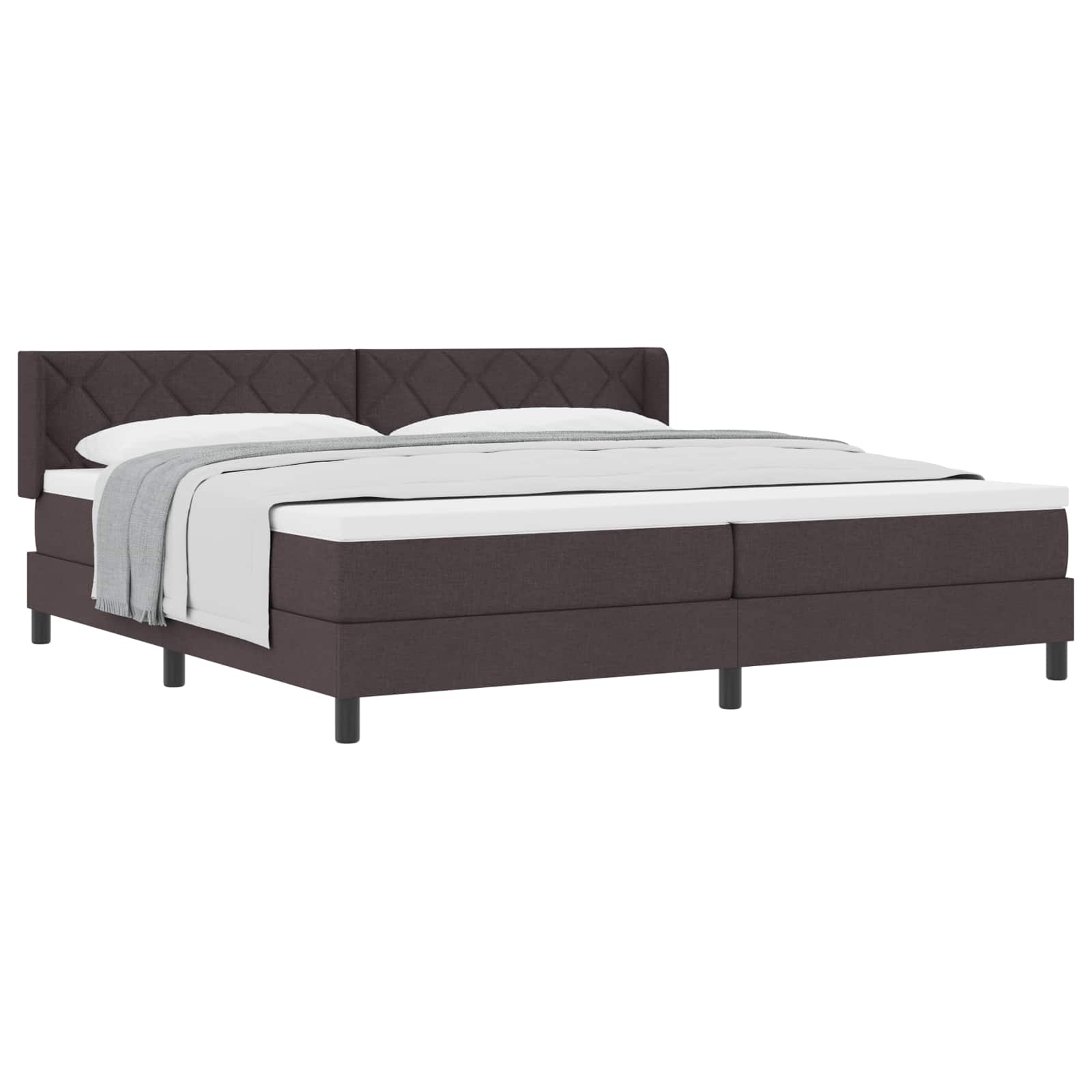 Thumbnail - vidaXL Boxspringbett mit Matratze Dunkelbraun 200 x 200 cm Polyester