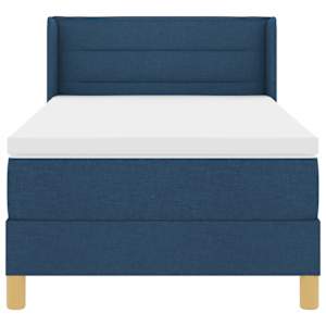 Postel s boxspringem s matrací s čelo Modrá 200 x 80 cm textil - obrázek 7