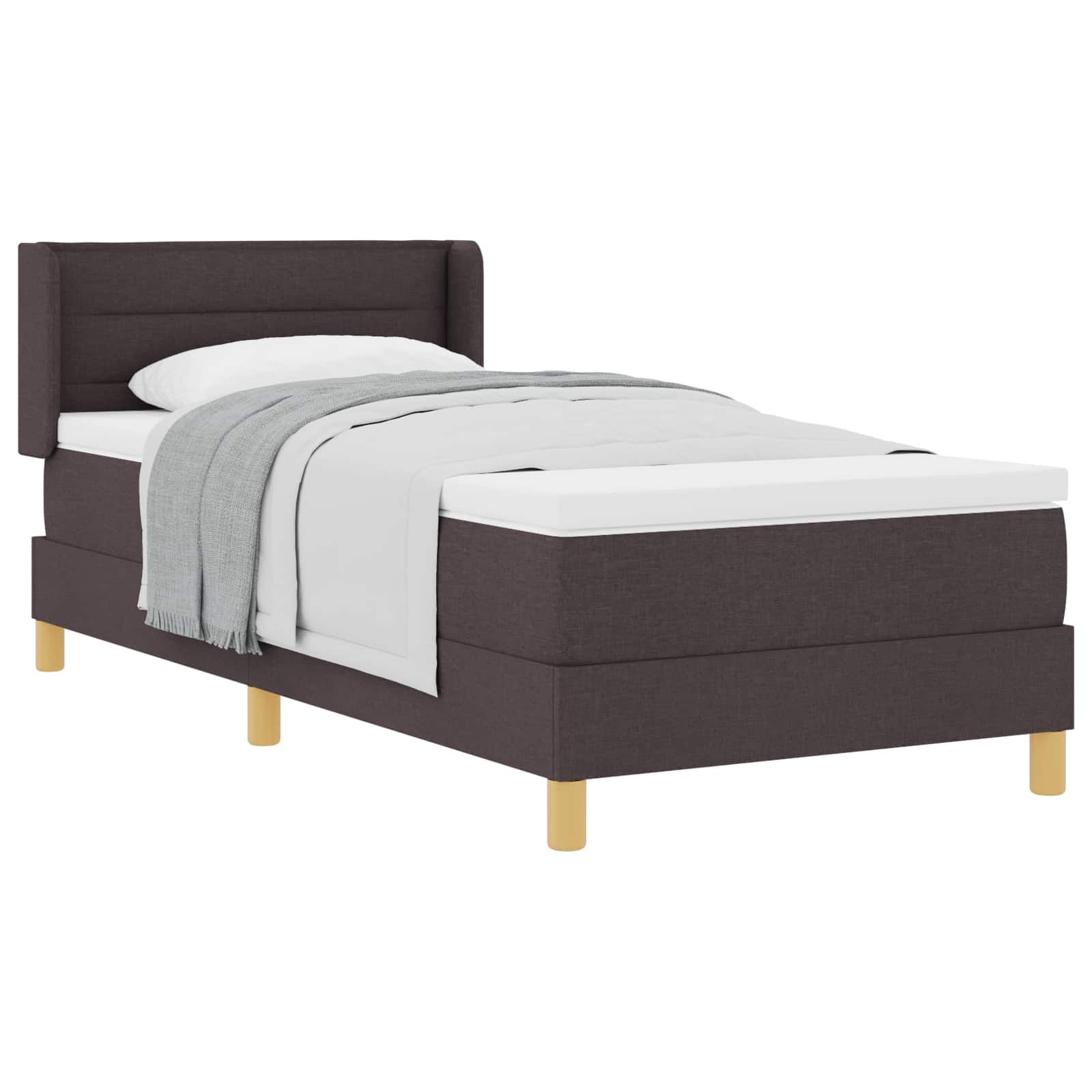 Postel s boxspringem s matrací Tmavě hnědá 190 x 90 cm textil - obrázek 2