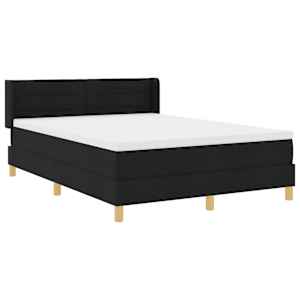 Postel s boxspringem s matrací s čelo Černý 190 x 140 cm textil - obrázek 6