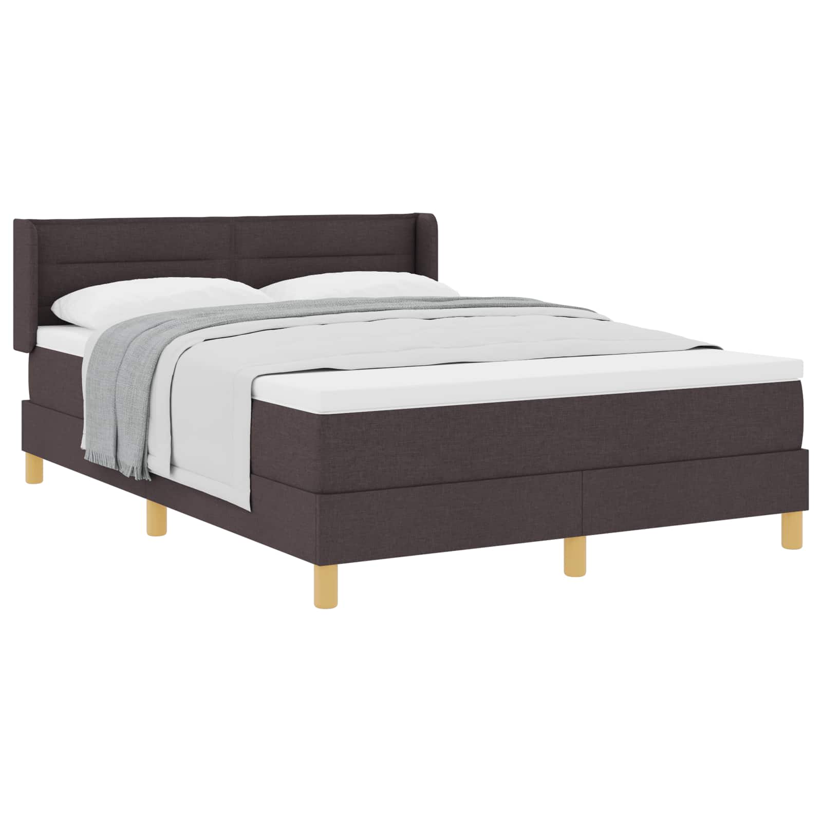 Thumbnail - vidaXL Boxspringbett mit Matratze Dunkelbraun 190 x 140 cm Polyester