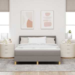 Postel s boxspringem s matrací s čelo Taupe 190 x 140 cm textil - obrázek 3