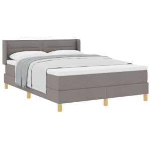 Postel s boxspringem s matrací s čelo Taupe 190 x 140 cm textil - obrázek 2