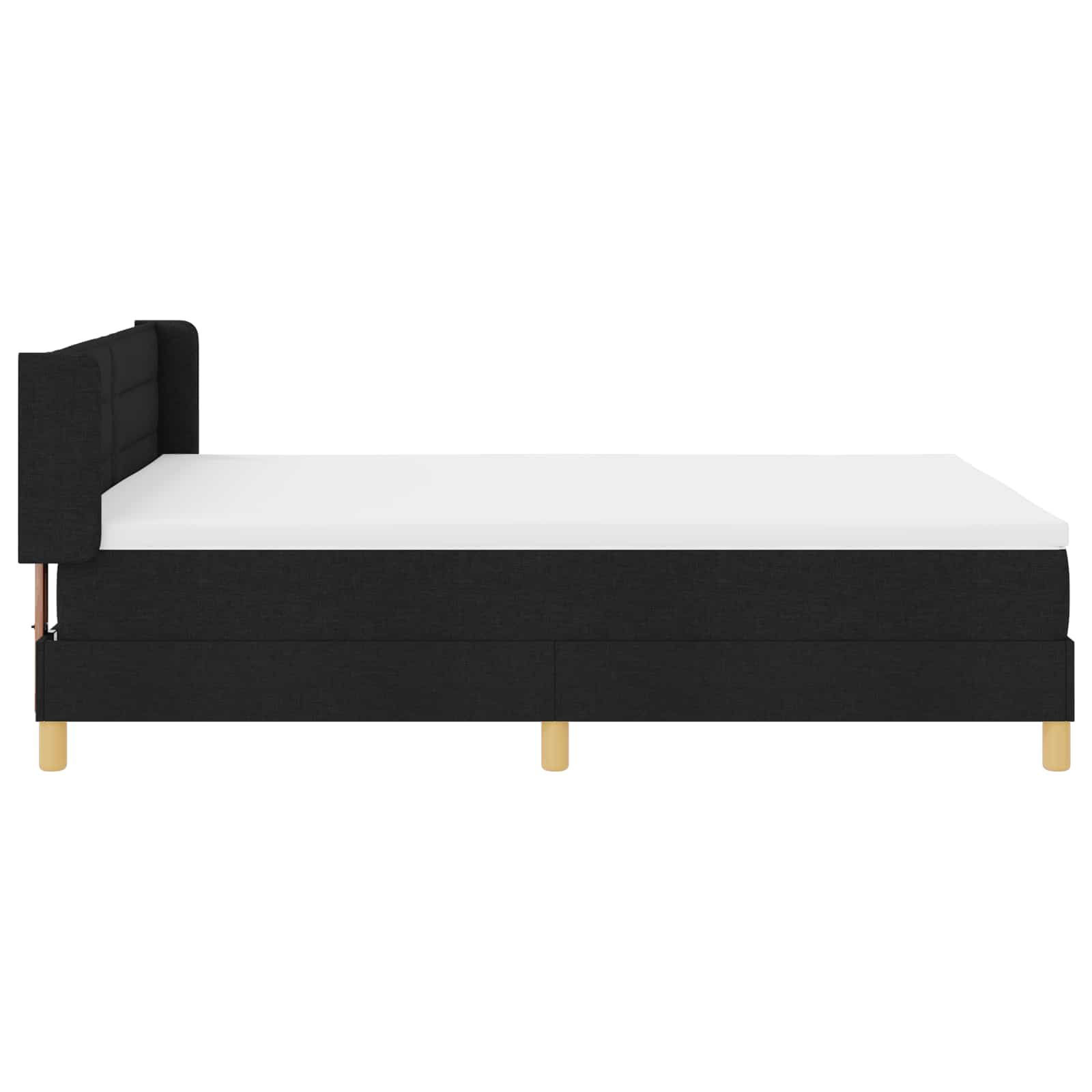 Thumbnail - vidaXL Boxspringbett mit Matratze Schwarz 200 x 140 cm Polyester