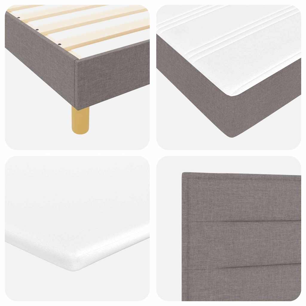 Postel s boxspringem s matrací s čelo Taupe 200 x 140 cm textil - obrázek 9