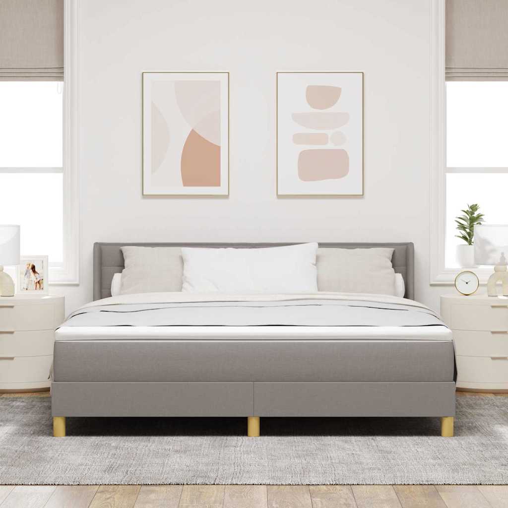 Postel s boxspringem s matrací s čelo Taupe 200 x 180 cm textil - obrázek 3