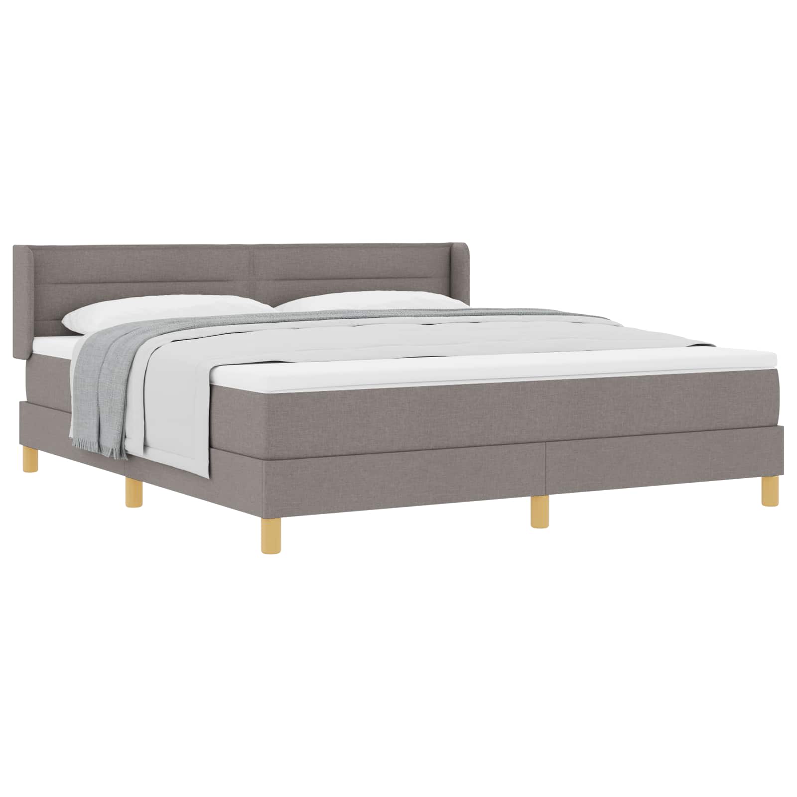 Postel s boxspringem s matrací s čelo Taupe 200 x 180 cm textil - obrázek 2