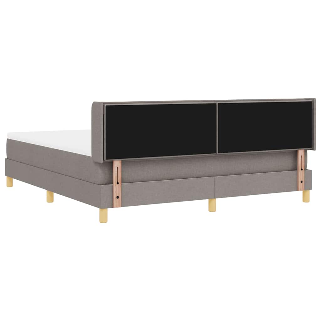 Postel s boxspringem s matrací s čelo Taupe 200 x 180 cm textil - obrázek 5