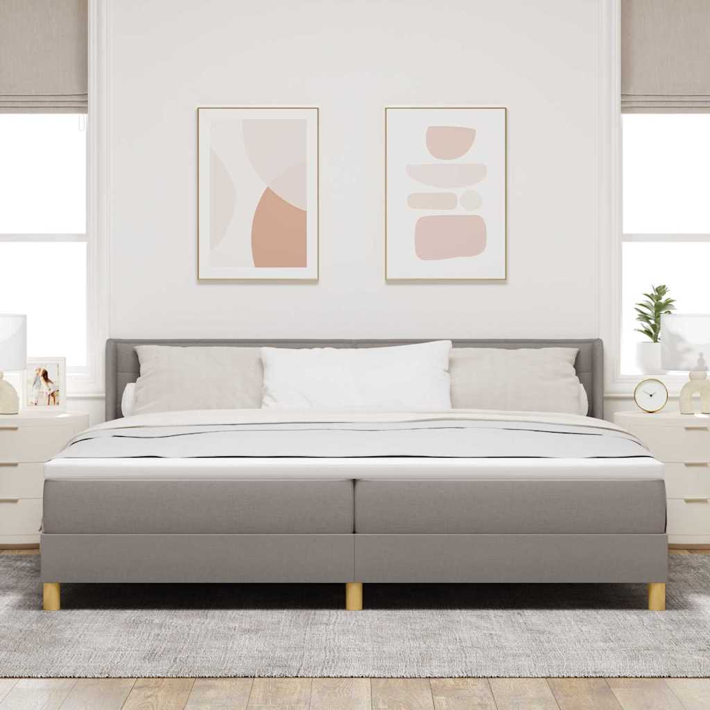 Postel s boxspringem s matrací s čelo Taupe 200 x 200 cm textil - obrázek 3