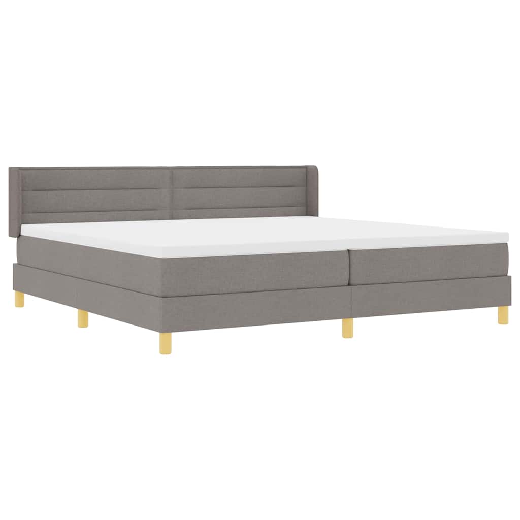 Postel s boxspringem s matrací s čelo Taupe 200 x 200 cm textil - obrázek 6