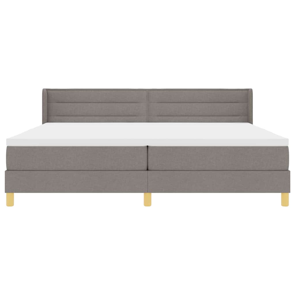 Postel s boxspringem s matrací s čelo Taupe 200 x 200 cm textil - obrázek 7