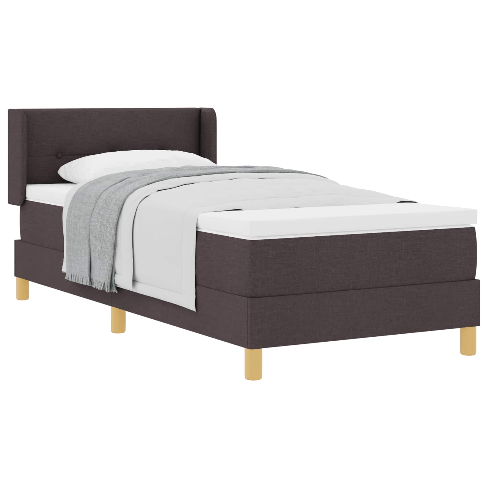 Thumbnail - vidaXL Boxspringbett mit Matratze Dunkelbraun 200 x 80 cm Polyester