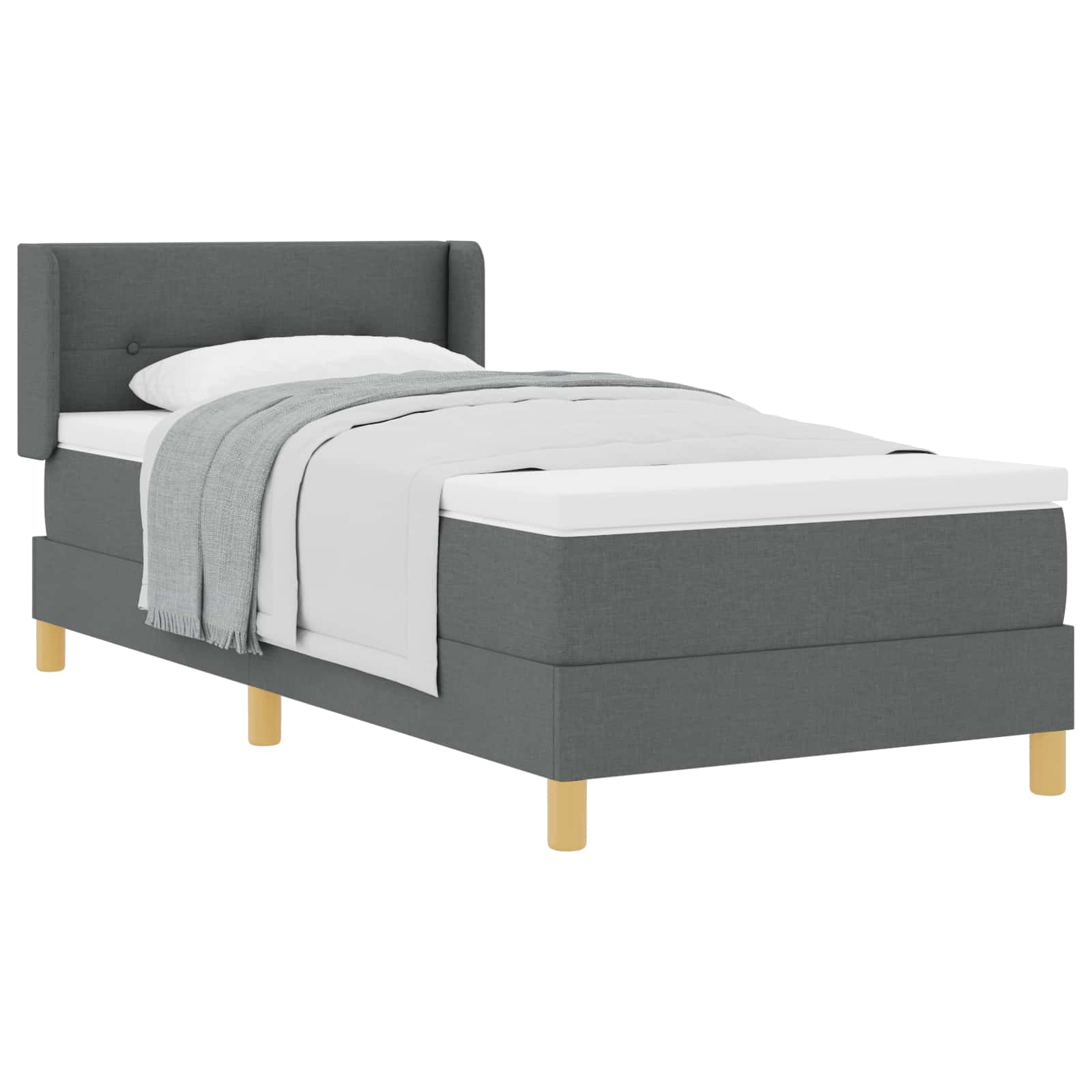 Thumbnail - vidaXL Boxspringbett mit Matratze Dunkelgrau 200 x 90 cm Polyester