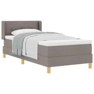 Postel s pružinami s matrací s čelo Taupe 90 x 200 cm textil - obrázek 2