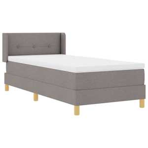 Postel s pružinami s matrací s čelo Taupe 90 x 200 cm textil - obrázek 6