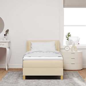 Postel s boxspringem s matrací Krémová 200 x 90 cm Polyester - obrázek 1