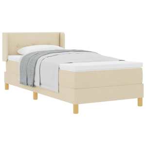 Postel s boxspringem s matrací Krémová 200 x 90 cm Polyester - obrázek 2