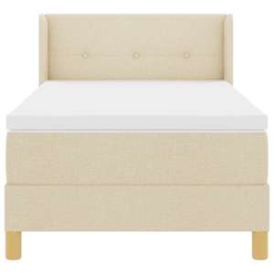 Postel s boxspringem s matrací Krémová 200 x 90 cm Polyester - obrázek 6
