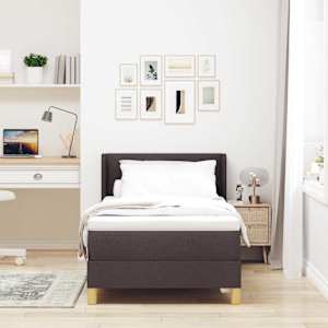Postel s boxspringem s matrací Tmavě hnědá 200 x 100 cm textil - obrázek 3