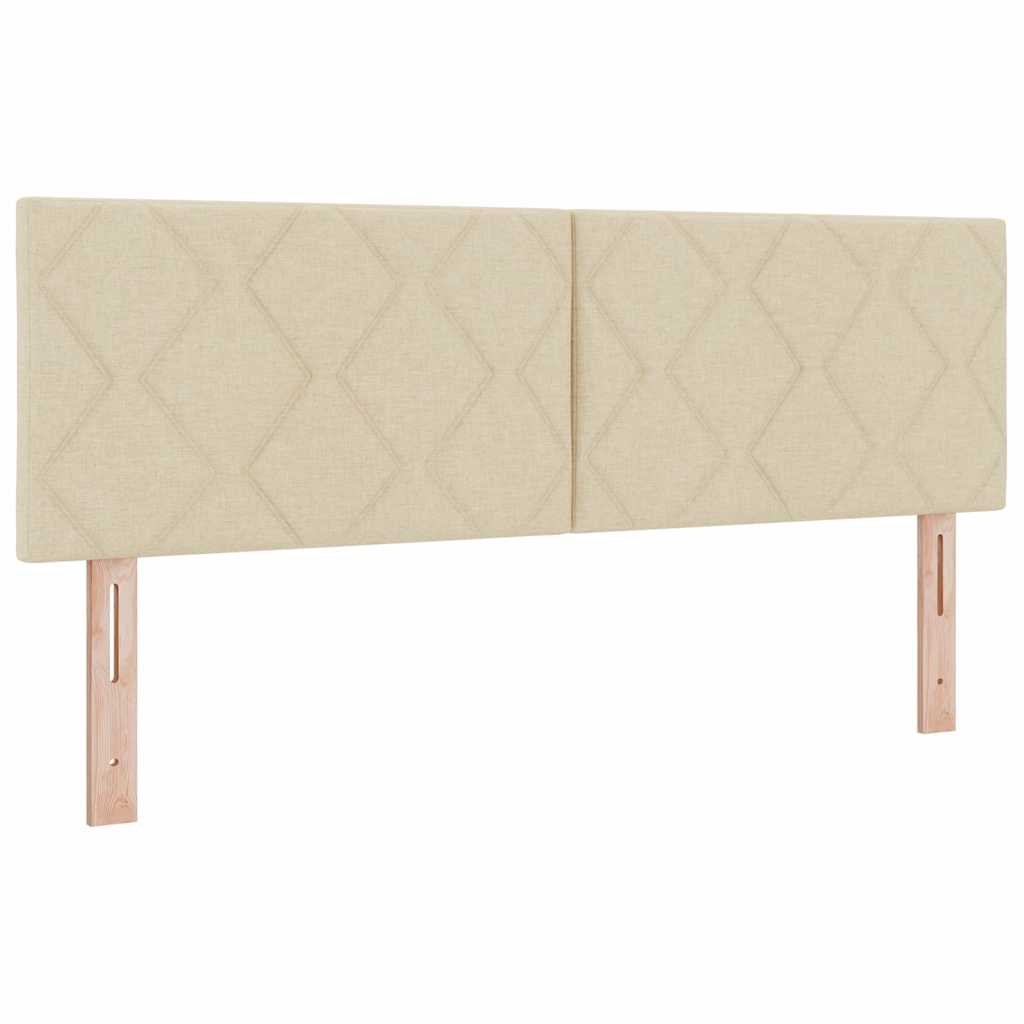 Postel s pružinami s matrací s čelo Krémová 140 x 200 cm textil - obrázek 3