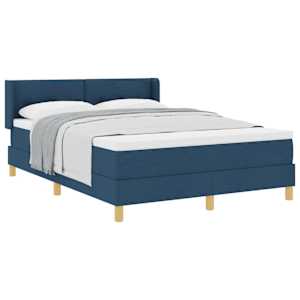 Postel s boxspringem s čelo Modrá 200 x 140 cm textil - obrázek 2