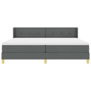 Postel s boxspringem s čelo Tmavě šedá 200 x 200 cm textil - obrázek 7