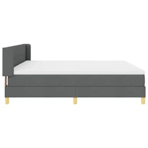 Postel s boxspringem s čelo Tmavě šedá 200 x 200 cm textil - obrázek 8