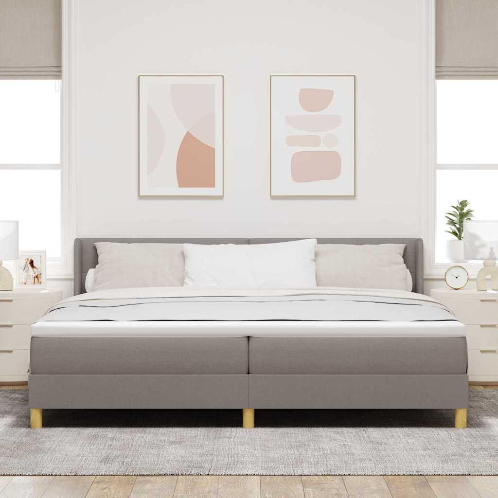 Postel s boxspringem s matrací s čelo Taupe 200 x 200 cm textil - obrázek 3