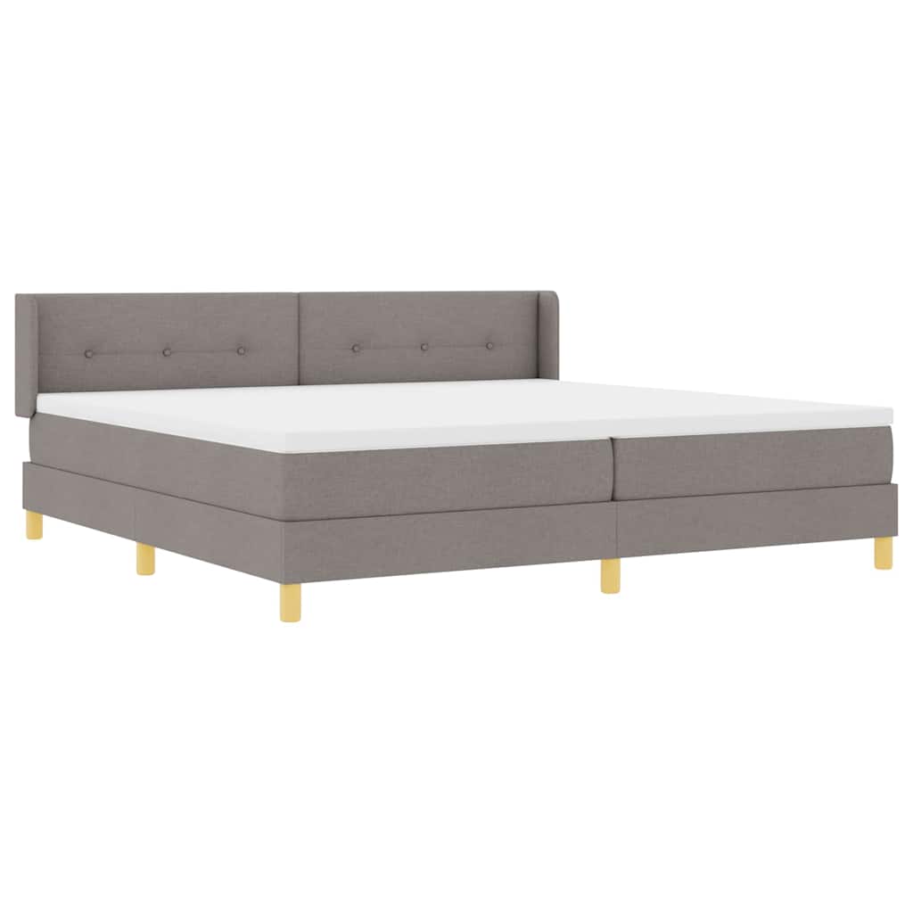 Postel s boxspringem s matrací s čelo Taupe 200 x 200 cm textil - obrázek 6
