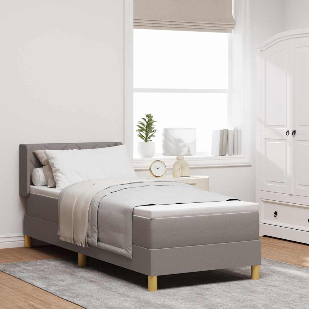 Box Spring Seng med Madrasse Taupe 80x200 cm Stof&&vidaXL Sengegavl Diamantblok Design Taupe 80 cm Stof