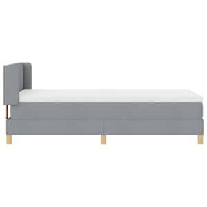 Postel s boxspringem s čelo Světle šedá 190 x 90 cm Polyester - obrázek 6