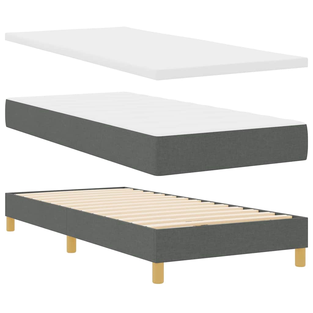 vidaXL Boxspring ágy matraccal sötétszürkében - 90 x 190 cm, kárpitozott.