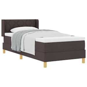 Postel s boxspringem s čelo Tmavě hnědá 190 x 90 cm Polyester - obrázek 2