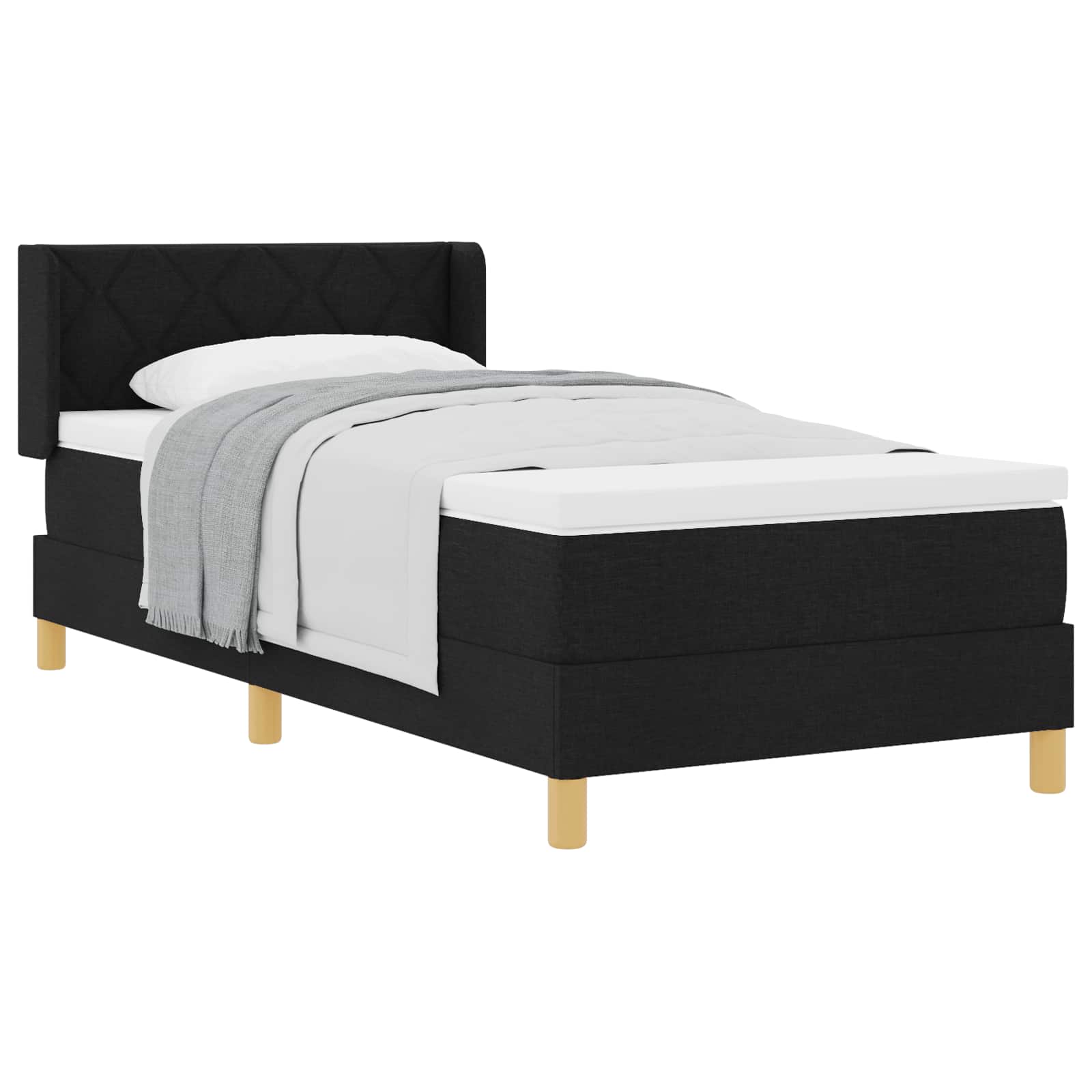 Thumbnail - vidaXL Boxspringbett mit Matratze Schwarz 200 x 100 cm Polyester