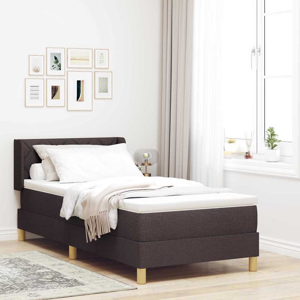 vidaXL Pat cu arcuri Maro închis 100 x 200 cm Spumă și tapițerie